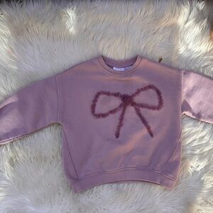 Zara Mauve Sweater with Bow Accent size 4T